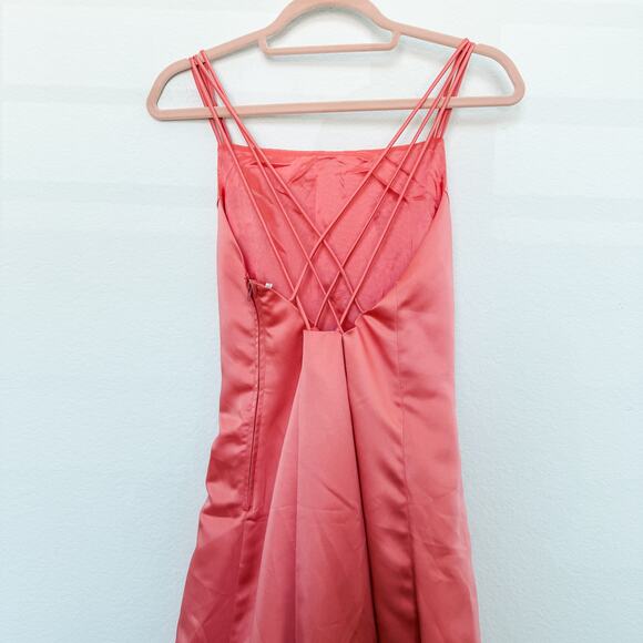 VTG Y2k Betsy & Adam Satin Strappy Formal Gown Pink Size 10 Y2K Prom Coquette - Picture 6 of 10